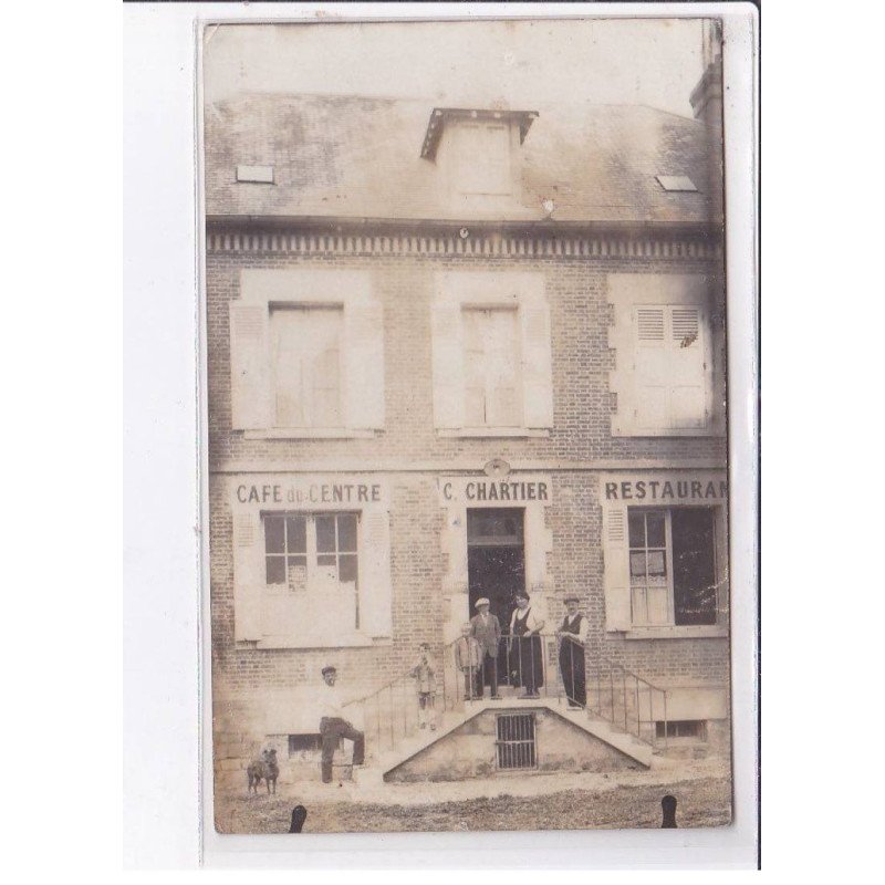 FRANCE: carte photo à localiser, café du centre, C. Chartier, restaurant - très bon état