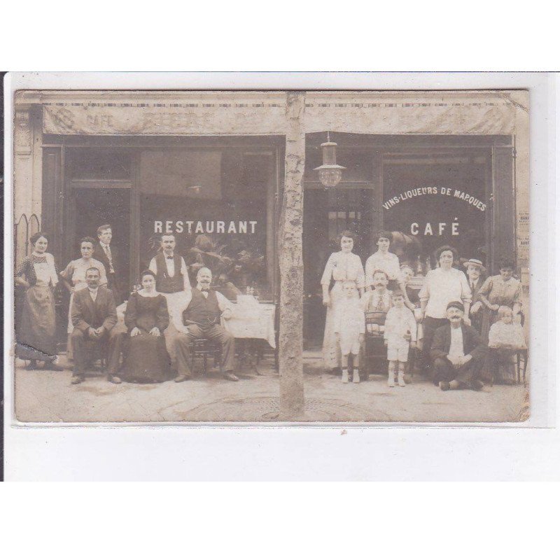 FRANCE: carte photo à localiser, restaurant, café, vins et liqueurs de marques - état