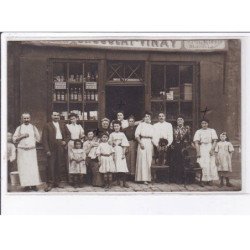 FRANCE: carte photo à localiser, épicerie, chien, chocolat menier - très bon état