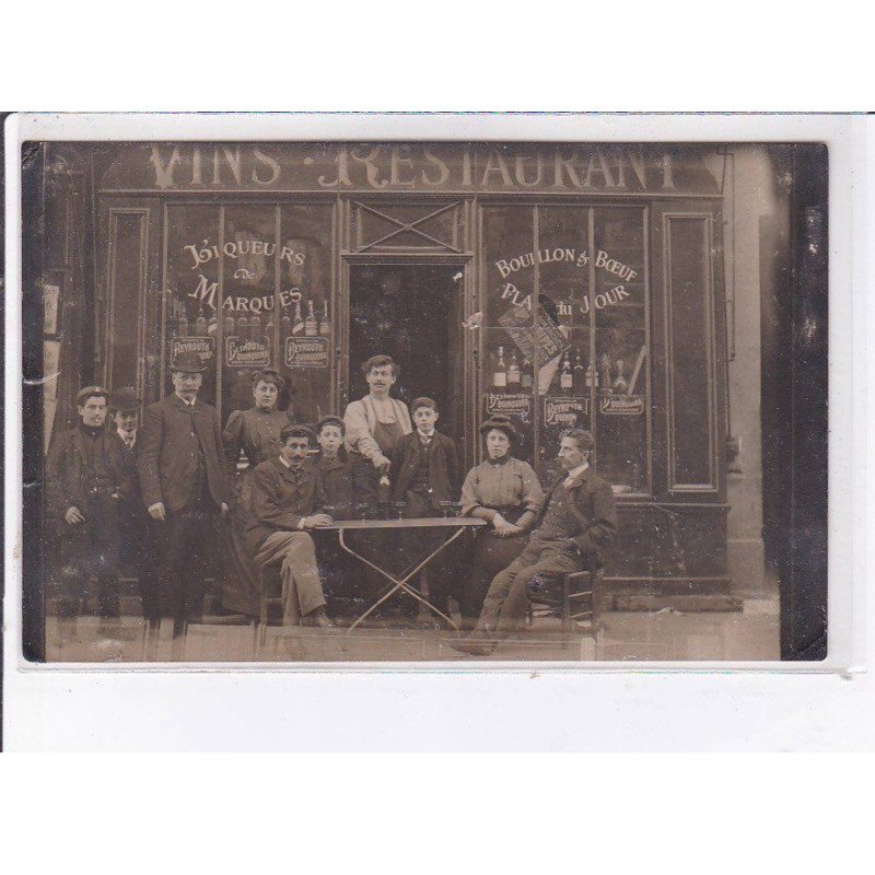 FRANCE: carte photo à localiser, vins, restaurant, liqueurs de marques, bouillon et boeuf - état