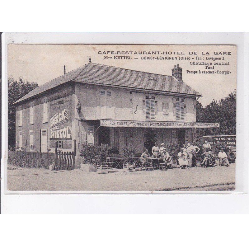 BOISSY-LEVIGNEN: café-restaurant-hôtel de la gare, maison kettel, pompe à essence "energie" - très bon état