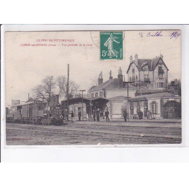 CONDE-sur-HUISNE: vue générale de la gare - état