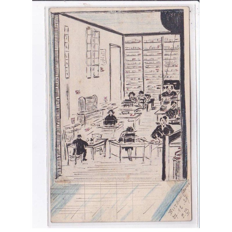 PARIS: carte dessinée à la main, 75002, la protectrice - très bon état