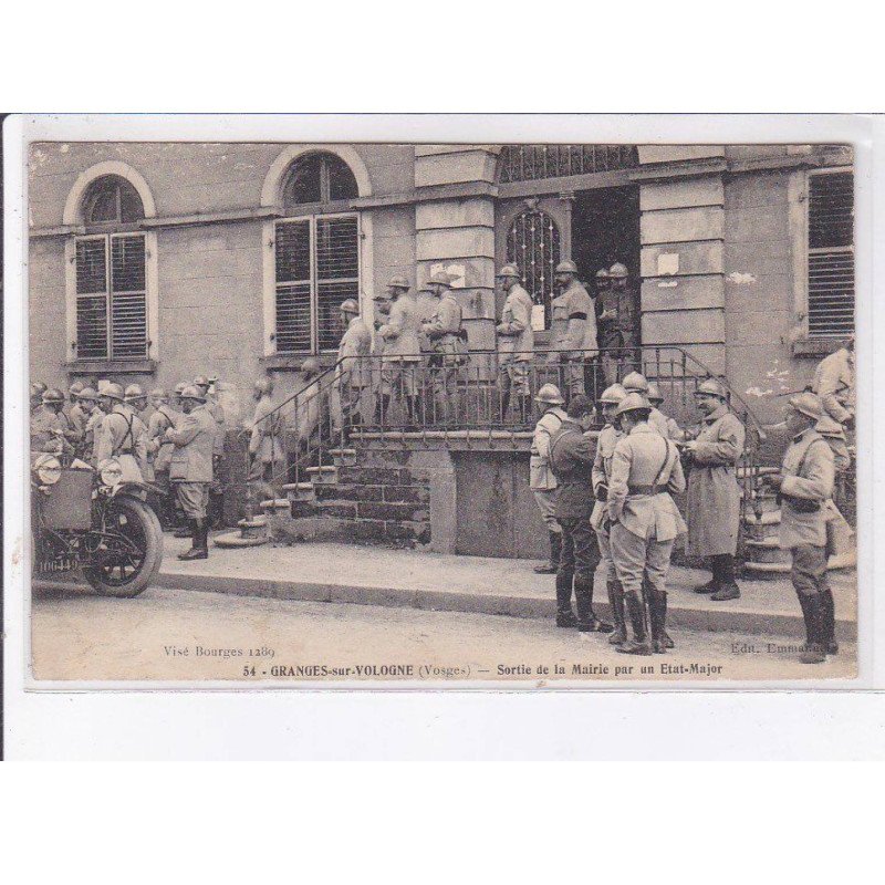 GRANGES-sur-VOLOGNE: sortie de la mairie par un état-major - très bon état GRANGES-sur-VOLOGNE: sortie de la mairie par un état-major - très bon état