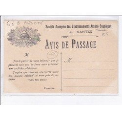 NANTES: la rue crébillon, publicité, société anonyme des établissement arsène saupiquet - très bon état