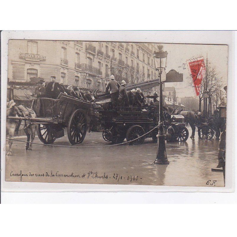 PARIS: 75015, pompiers, inondation 1910 - très bon état PARIS: 75015, pompiers, inondation 1910 - très bon état