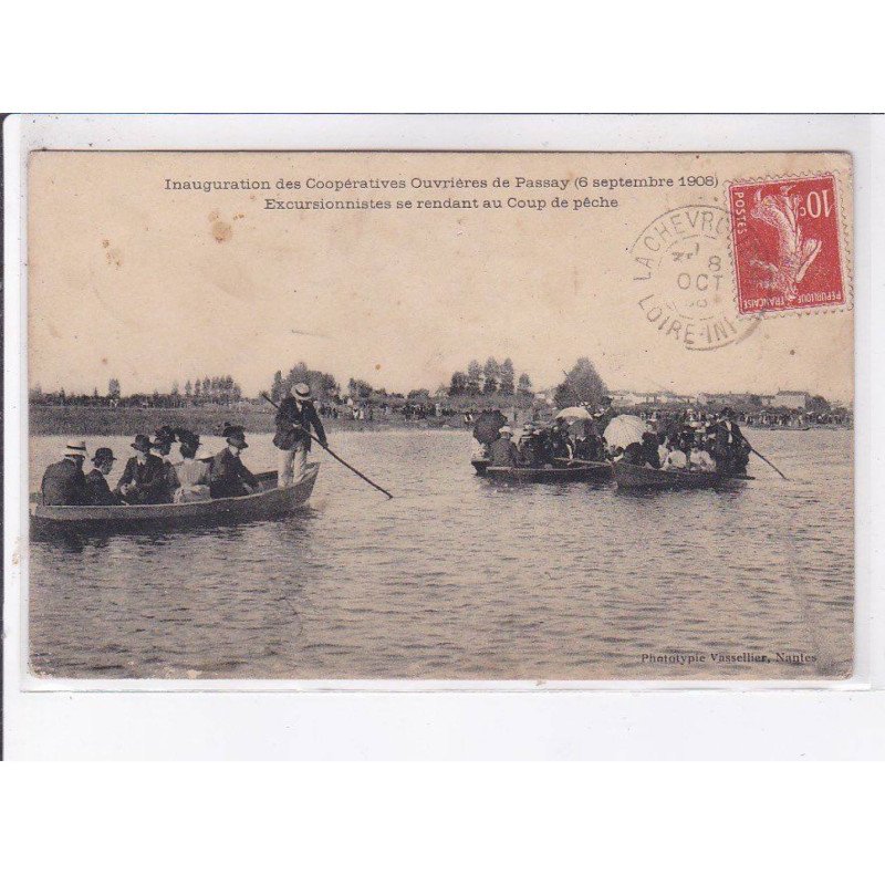 PASSAY: inauguration des coopératives ouvrières, excursionnistes se rendant au coup de pêche - état