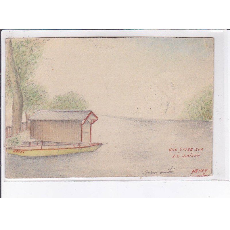 LOIRET: dessinée à la main, vue prise sur le loiret, Henry - très bon état