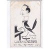 PUBLICITE: humoriste au piano, lucien de gerlor, surréalisme, oiseau à tête d'homme, pianiste - état