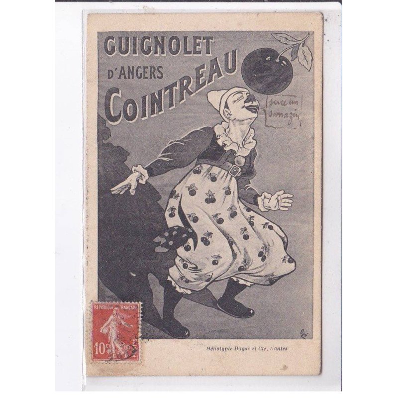 PUBLICITE: guignolet d'angers cointreau, clown - très bon état