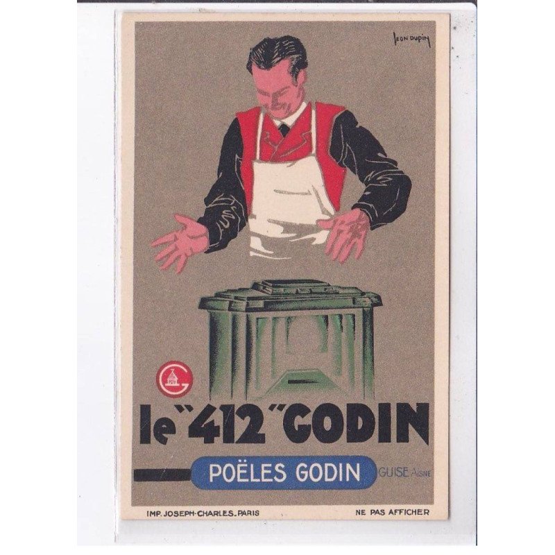 PUBLICITE: le "412" godin, poëles godin - très bon état