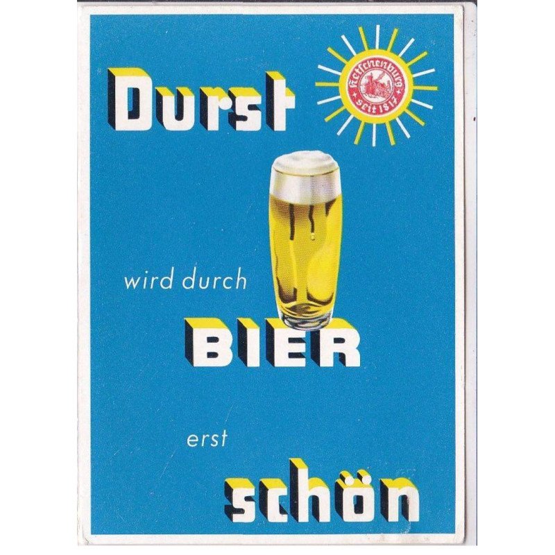 PUBLICITE: durst wird durch bier erst schön, bière, ketschenburg - très bon état