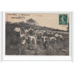 LES VENDANGES - Groupe de vendangeurs - très bon état