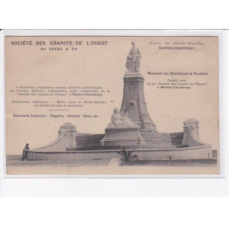 NANTES - CHANTENAY - Société des granits de l'Ouest - Atelier Royer & Cie - Très bon état NANTES - CHANTENAY - Société des granits de l'Ouest - Atelier Royer & Cie - Très bon état