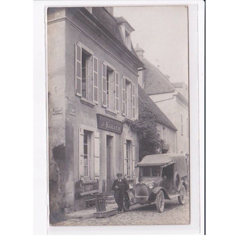 AVALLON : carte photo du magasin BARATIN rue de la Halle (Chiffons Peaux Metaux) - bon état (traces au dos)