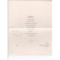 ANGLURE: carte double, menu, fête républicaine - très bon état