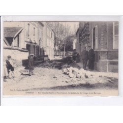 EPERNAY: rue chaude-ruelle et place carnot, lendemain de l'orage 1910 - très bon état