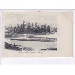 AGEVILLE: l'église et l'abreuvoir sous la neige - très bon état