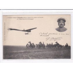 AVIATION : autographe de l'aviateur CAMPANA sur l'aérodrome de la Champagne - très bon état