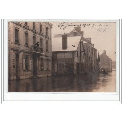 MONTEREAU -  CARTE PHOTO - Inondations 1910 Rue de la Poterie - très bon état