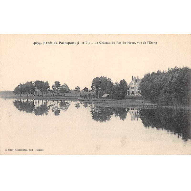 Forêt de PAIMPONT - Le Château du Pas du Houx, vue de l'Etang - très bon état