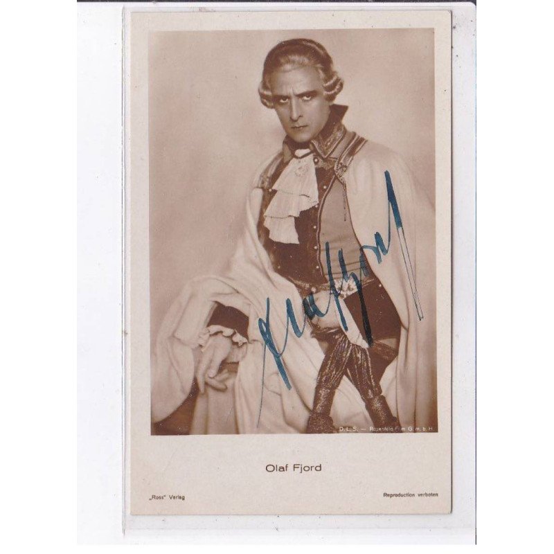 CINEMA: autographe, nom de l'acteur, Olaf Fjord - très bon état