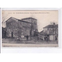 GRAND-MADIEU: place de l'église et monument aux morts - très bon état