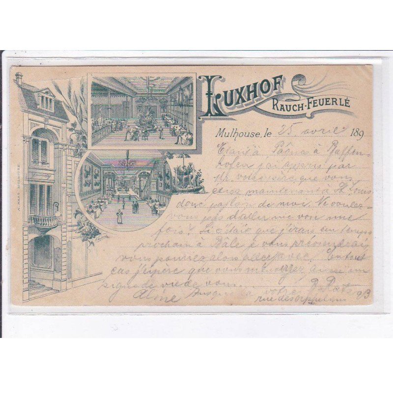 MULHOUSE: luxhof rauch-feuerlé 1897 - état