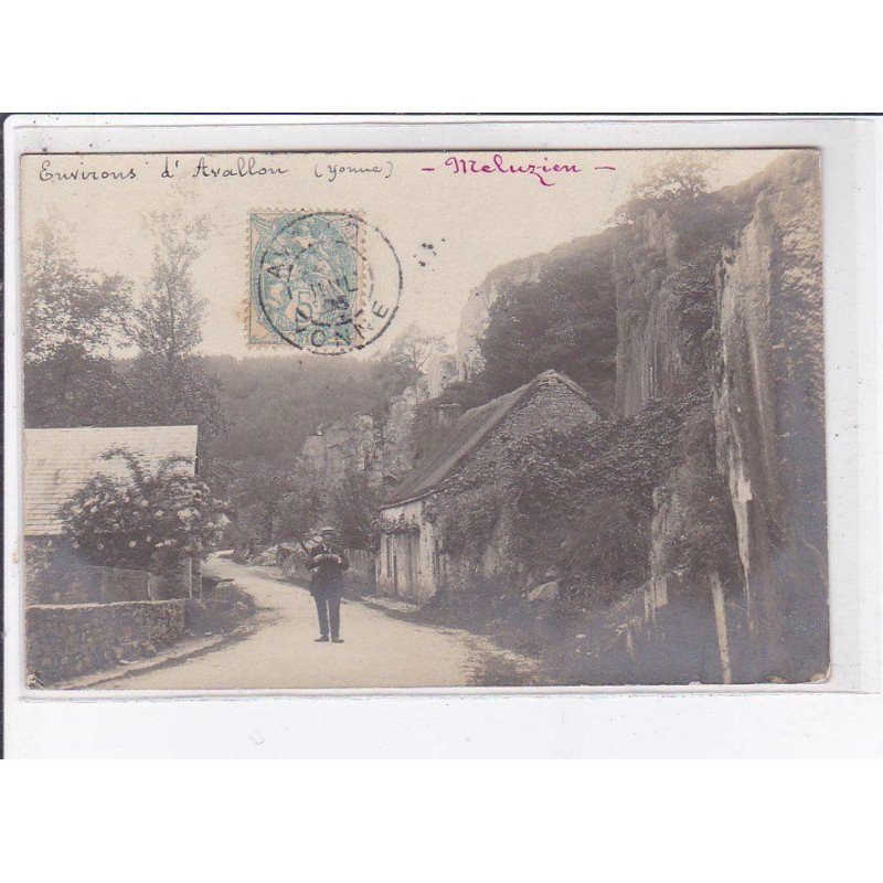 MELUZIEN environs d'AVALLON: scène de village - très bon état