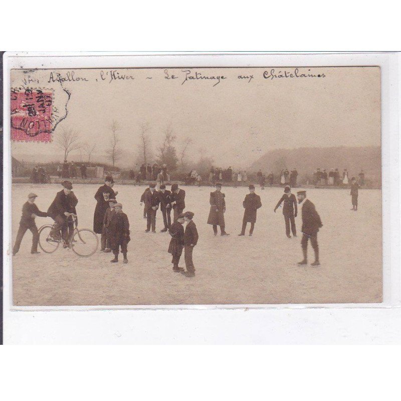 AVALLON: hiver, patinage aux châtelaines - très bon état