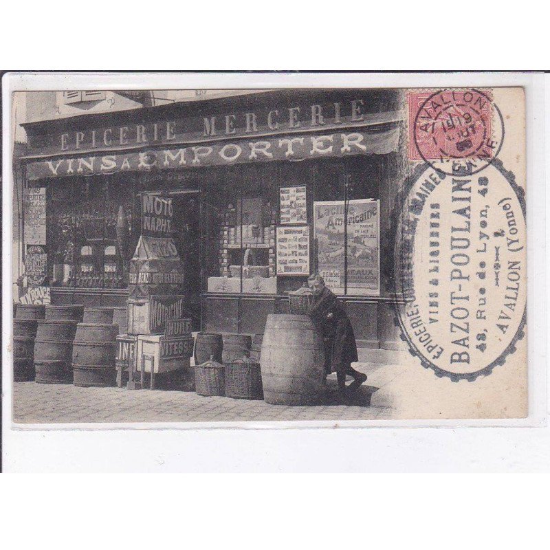 AVALLON: épicerie mercerie, vins à l'emporter, bazot-poulaine - très bon état
