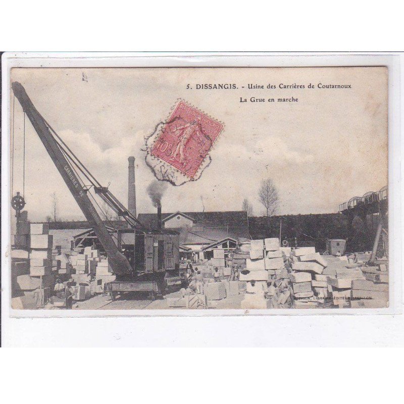 DISSANGIS: usine des carrières de coutarnoux la grue en marche - très bon état