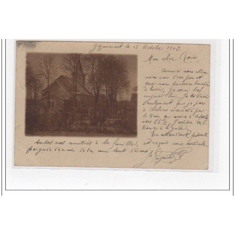 GIZAUCOURT : carte photo en 1902 - très bon état