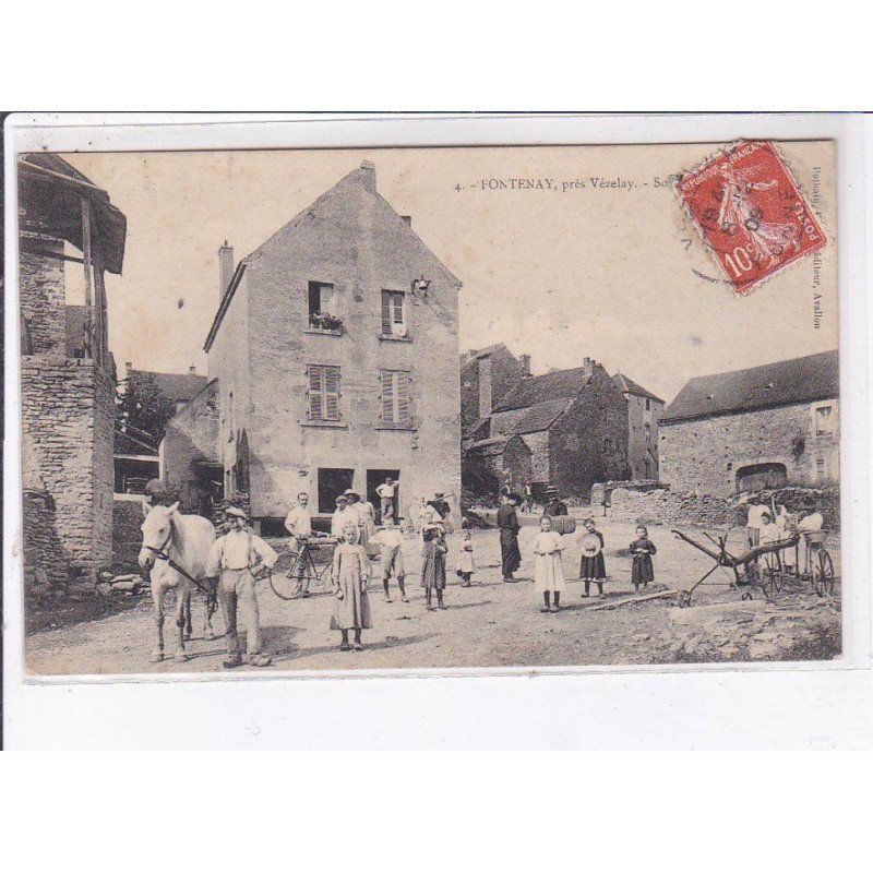 FONTENANY: scène de village, soeuvre - très bon état