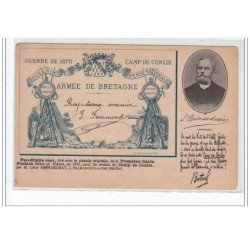 CAMP DE CONLIE :fac similé de la carte postale de 1870 (Besnardeau) - bon état(un coin arrondis)