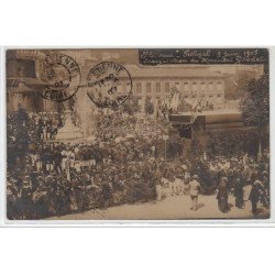 SAINT ETIENNE : carte photo du festival 1907 - inauguration du monument Girodet - très bon état