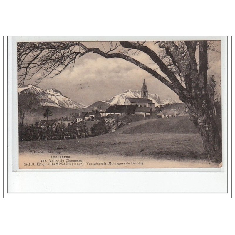 SAINT JULIEN EN CHAMPSAUR - Vallée du Champsaur - vue générale, montagne du Dévoluy -  très bon état