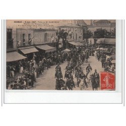 COGNAC - 9 juin 1907 visite de M. Barthou, Ministre des Travaux Publics-le cortège place François 1er - très bon état