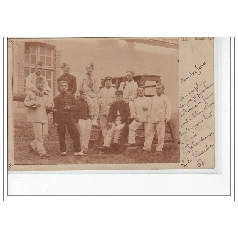 LANGRES - CARTE PHOTO - MILITAIRES  - très bon état