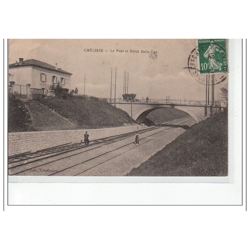CRECHES - Le pont et Hôtel Belle-Vue - très bon état