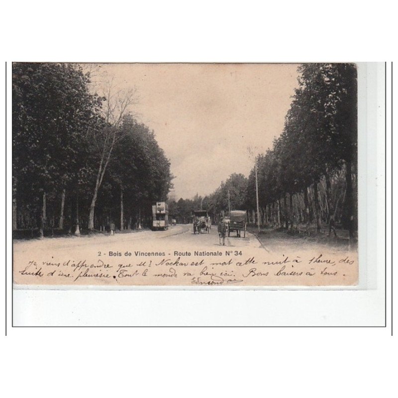 BOIS DE VINCENNES - Route Nationale n°34 - très bon état