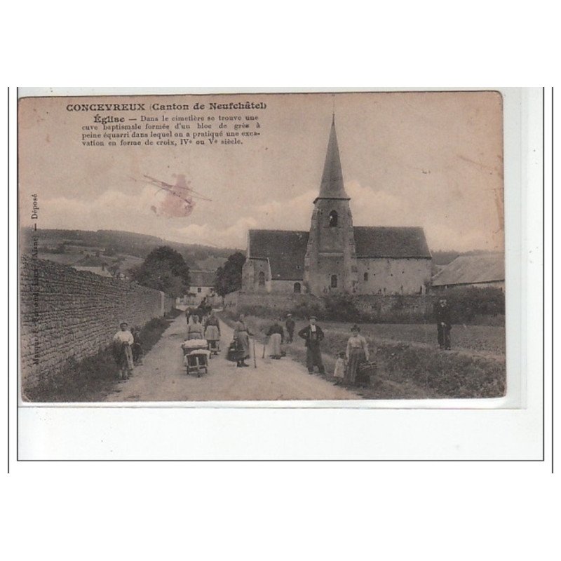 CONCEVREUX - Canton de Neufchâtel - église - très bon état