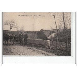 SALLES-COURBATIERS - Route de Villeneuve - état (pliée)