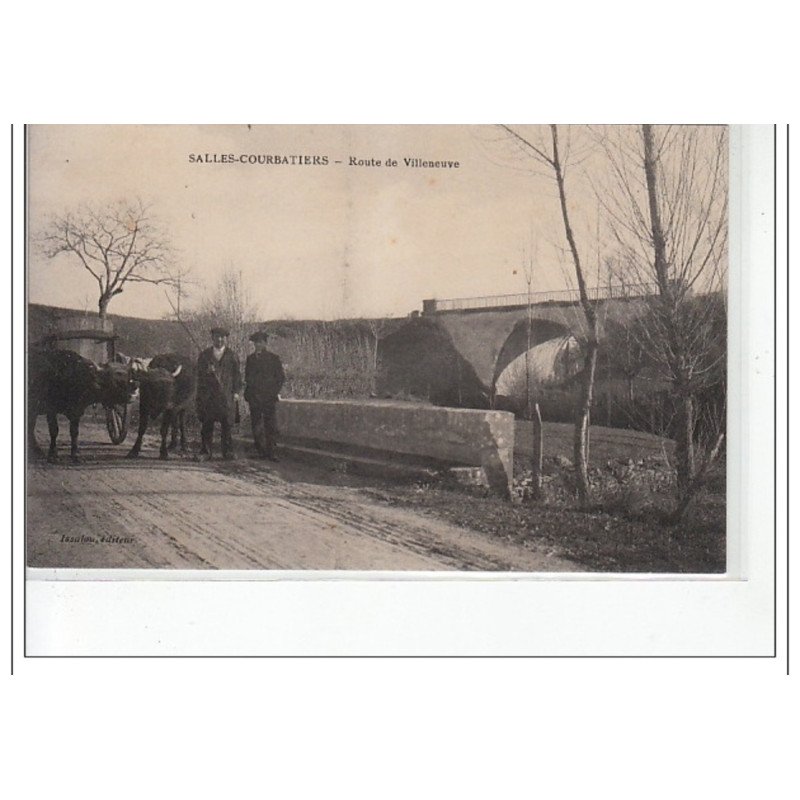 SALLES-COURBATIERS - Route de Villeneuve - état (pliée)