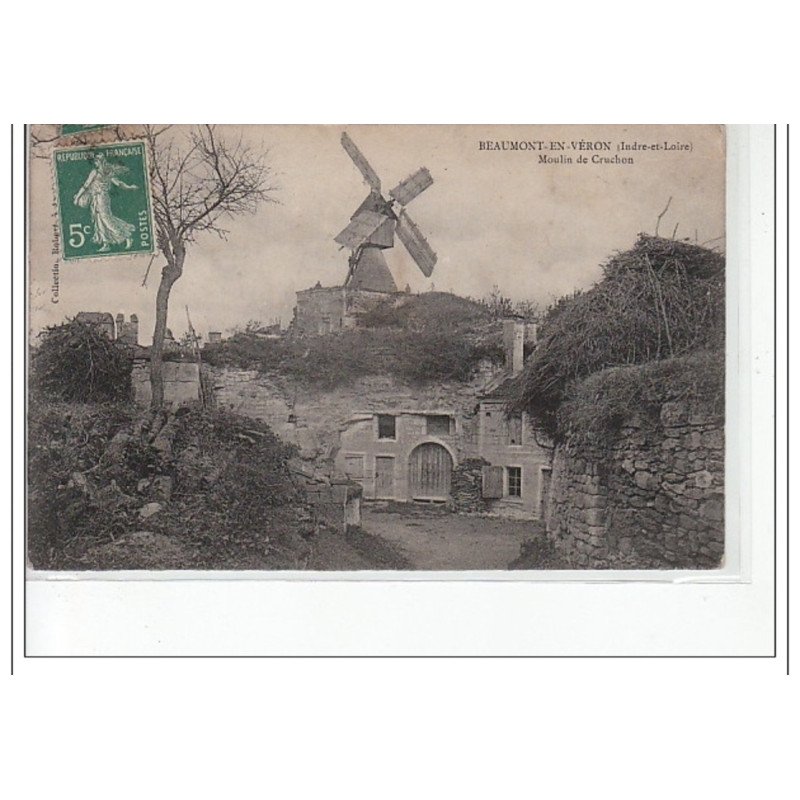 BEAUMONT EN VERON - Moulin de Cruchon - état (tache au dos)