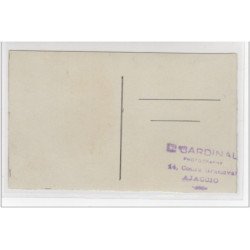 CORSE : carte photo d'un attelage de boeufs (photo Cardinali à Ajaccio) - très bon état