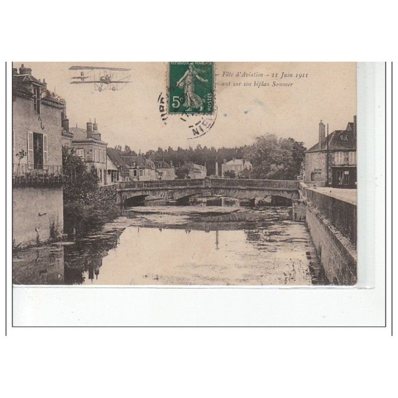 PREMERY - Fête d'Aviation Juin 1911 - biplan Sommer - très bon état PREMERY - Fête d'Aviation Juin 1911 - biplan Sommer - très bon état
