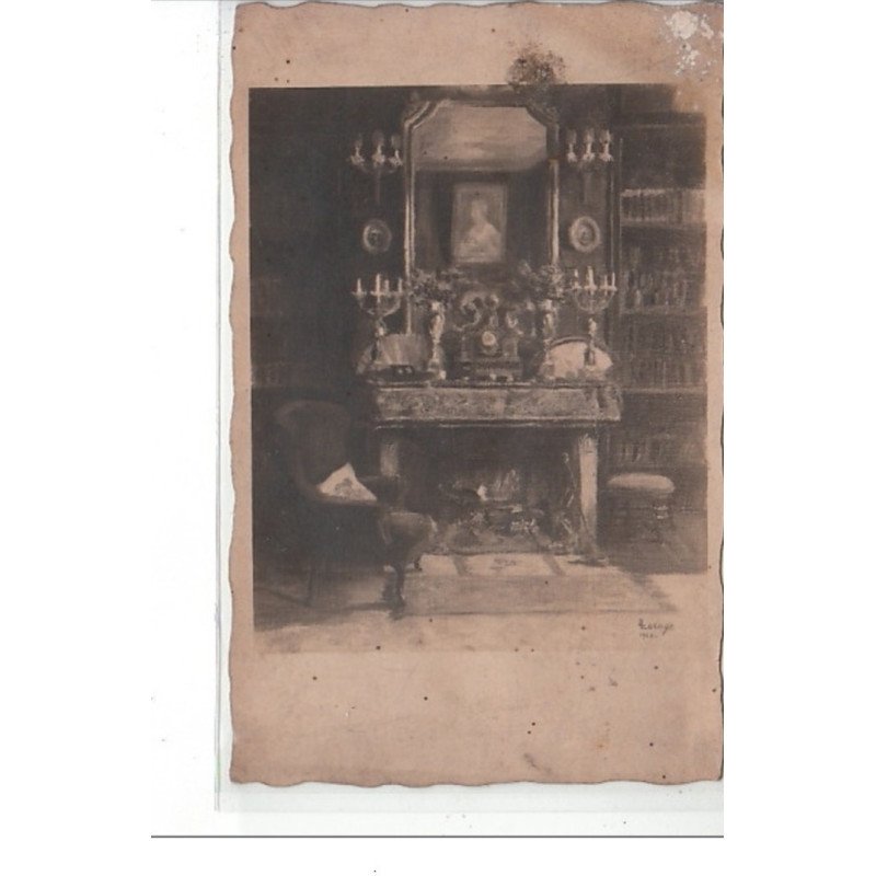 WIMEREUX - CARTE PHOTO -Intérieur de la bibliothèque - très bon état