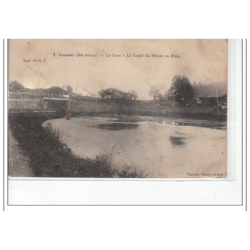 VALDIEU - La gare - Le canal du Rhône au Rhin - très bon état VALDIEU - La gare - Le canal du Rhône au Rhin - très bon état