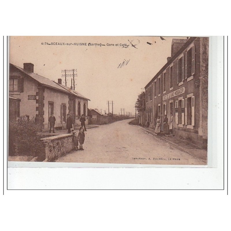 SCEAUX SUR HUISNE - Gare et café - très bon état